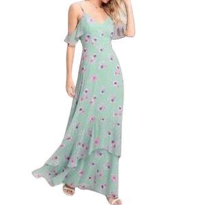 Lulus Take You There Maxi Dress *NEW* - MintGreen/Pink - XS